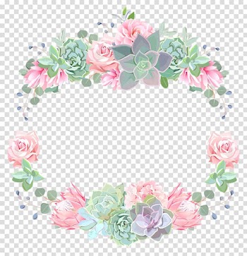 Pink and gray floral wheat, Floral design Succulent plant, design transparent background PNG clipart