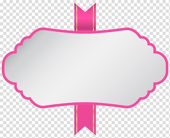 Pink and gray ribbon illustration, Label Logo , White Pink Label transparent background PNG clipart