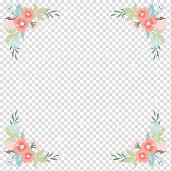 Pink and green floral frame , Wedding invitation Flower Android, Beautiful border transparent background PNG clipart