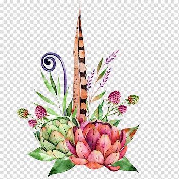 Pink and green flower illustration, Succulent plant Flower, Succulents berries watercolor illustration transparent background PNG clipart