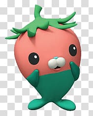 Pink and green fruit character illustration, Tominnow transparent background PNG clipart