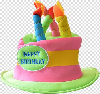 Pink and green happy birthday cake hat art, Happy Birthday Hat transparent background PNG clipart