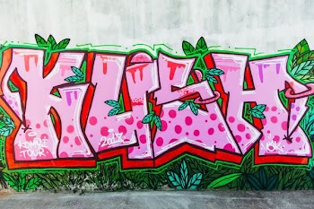 pink and green kush graffiti