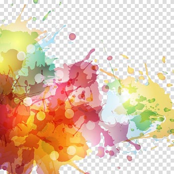 Pink and green paint splash illustration, Color Ink Pigment, Watercolor effect transparent background PNG clipart