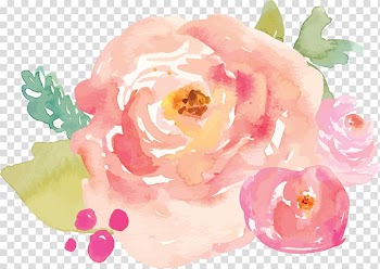 Pink and green roses illustration, Watercolour Flowers Logo Watercolor painting , pastel flowers transparent background PNG clipart