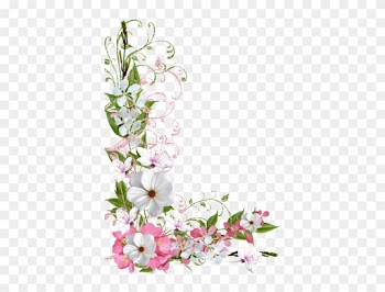 Pink And Green Spring Decor Png Picture Clipart - Flower Border Png