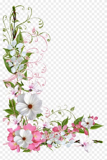 Pink And Green Spring Decor Png Picture Clipart - Spring Flowers Border Png