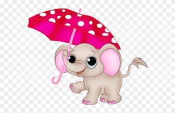 Pink And Grey Elephant Clipart Baby Clip Art Set - Baby Elephant Images Cartoon