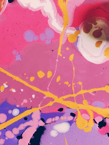 Pink and Multicolored Abstract Painting