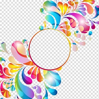 Pink and multicolored floral border , Drop Color, Colorful water droplets decorative material transparent background PNG clipart