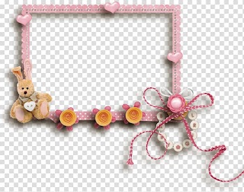 Pink and multicolored frame , Child Album frame, Children album border transparent background PNG clipart