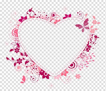 Pink and peach floral heart frame , Frames Love , love frame transparent background PNG clipart