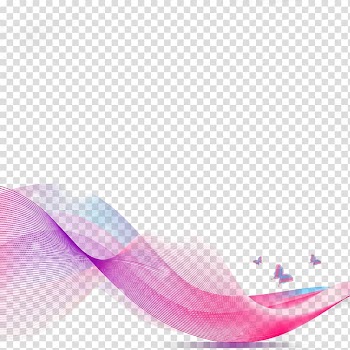 Pink and purple butterflies , Pink Curve Abstraction Computer file, Pink abstract creative curve PPT transparent background PNG clipart