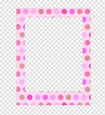 Pink and purple polka-dot frame transparent background PNG clipart