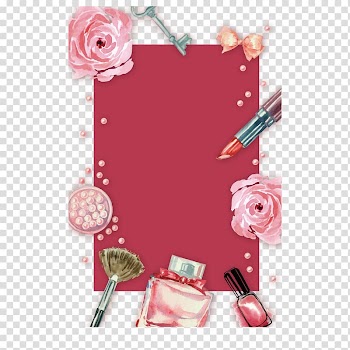 Pink and red makeup palette illustration, Watercolor hand-painted cosmetics cosmetics beauty background transparent background PNG clipart