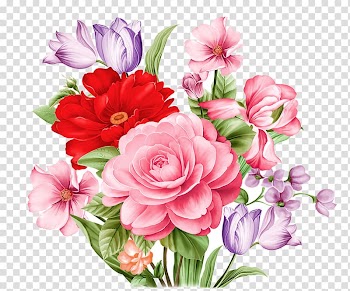 Pink and red petaled flower bouquet illustration, Garden roses Peony Flower, Wong Ting-painted peony transparent background PNG clipart