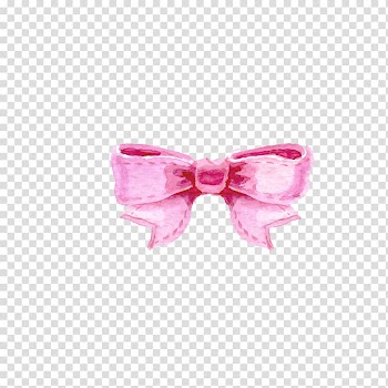 Pink and red ribbon illustration, Watercolor painting Drawing , Bow transparent background PNG clipart