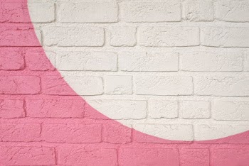 Pink and White Brick Wall