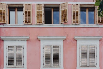 Pink and White Concrete Building