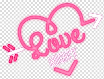 Pink and white heart illustration, Pink Neon lighting, Pink neon arrows transparent background PNG clipart