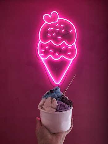 Pink and White Ice Cream