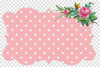 Pink and white polka-dot template design, Frames Pink flowers , Best Vintage Frame transparent background PNG clipart