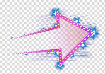 Pink and white right arrow illustration, Neon lighting Arrow Icon, Free neon light effect arrow to pull material transparent background PNG clipart
