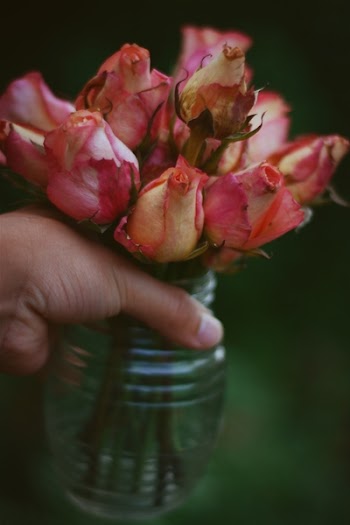 Pink and White Rose Flower Arrangement in Vase