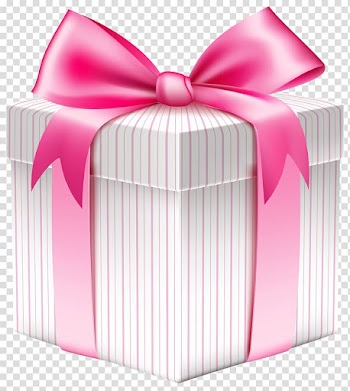 Pink and white striped gift box illustration, Christmas gift Box , White Striped Gift Box transparent background PNG clipart