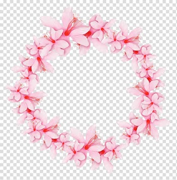 Pink and white wreath, Wreath Pink Garland Crown, Pink flower garland transparent background PNG clipart