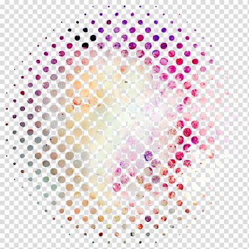 Pink and yellow abstract painting, Halftone Circle, POP ART transparent background PNG clipart