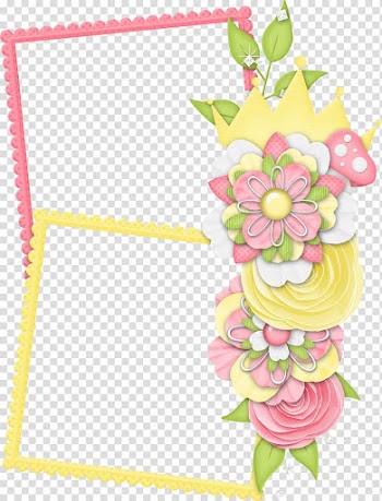 Pink and yellow borders, frame Flower Pattern, Flower Frame Pattern transparent background PNG clipart
