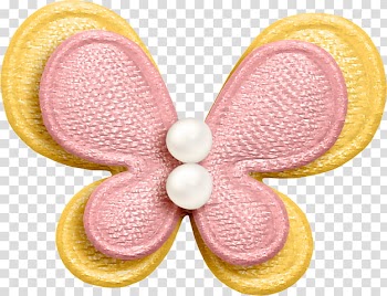 Pink and yellow butterfly ribbon transparent background PNG clipart