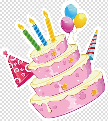 Pink and yellow cake illustration, Birthday cake Gift Happy Birthday to You, happy Birthday transparent background PNG clipart