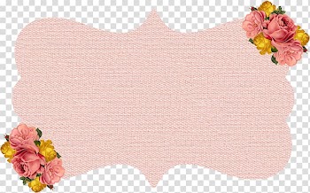 Pink and yellow floral border, Hessian fabric Frames Shabby chic , chic transparent background PNG clipart