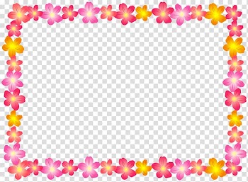 Pink and yellow floral frame, floral frame., others transparent background PNG clipart