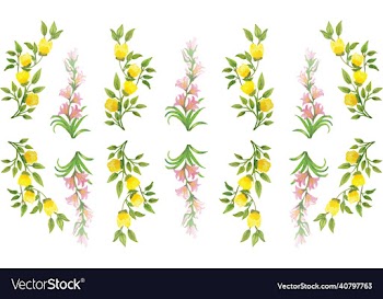 pink and yellow flower pattern