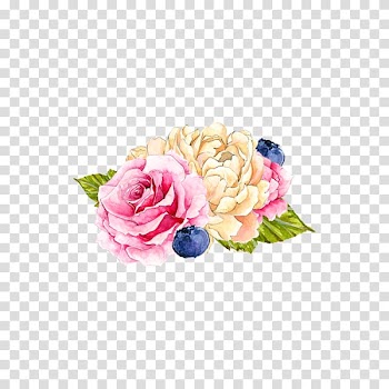 Pink and yellow flowers illustration, Watercolour Flowers Watercolor painting , Watercolor Peony transparent background PNG clipart
