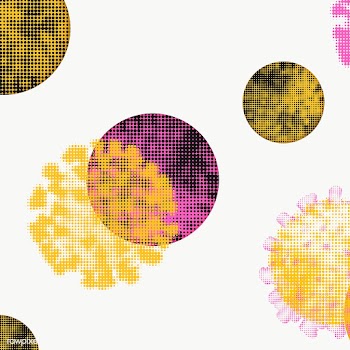 Pink and yellow halftone coronavirus transparent png | Free  transparent png - 2320721