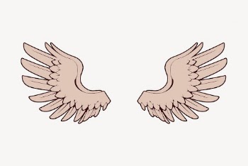Pink angel wings collage element | Free PSD - rawpixel