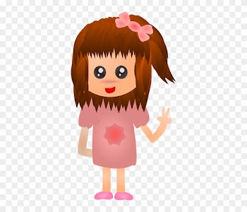 Pink Anime, Girl, Female, Cute, People, Dress, Pink - Animasi Anak Perempuan Lucu