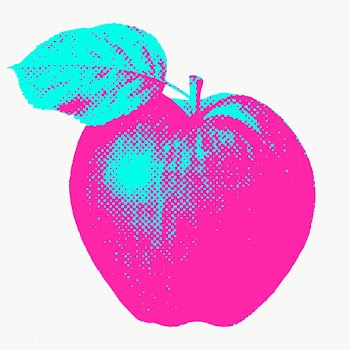 Pink apple halftone style design element | Free  transparent png - 2338667