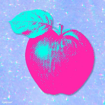 Pink apple halftone style design element illustration | Free  illustration - 2338668