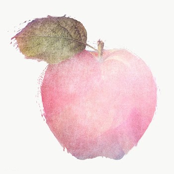 Pink apple watercolor illustration design element  | Free  transparent png - 2337241