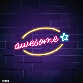 Pink awesome neon sign vector | Free stock vector - 537651