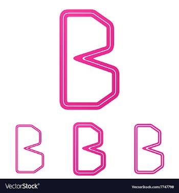 Pink b letter logo design set vector image
