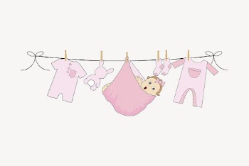 Pink baby clothes sticker, laundry | Free Vector - rawpixel