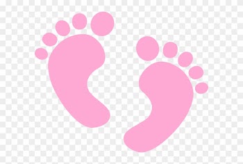 Pink Baby Footprint Clipart - Pink Baby Feet Clipart