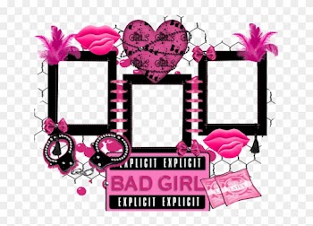 Pink Bad Girl Frame - Girls Photo Frame Png