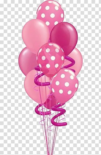 Pink balloons illustration, Balloon Pink Birthday Flower bouquet , Cartoon Red Balloon transparent background PNG clipart